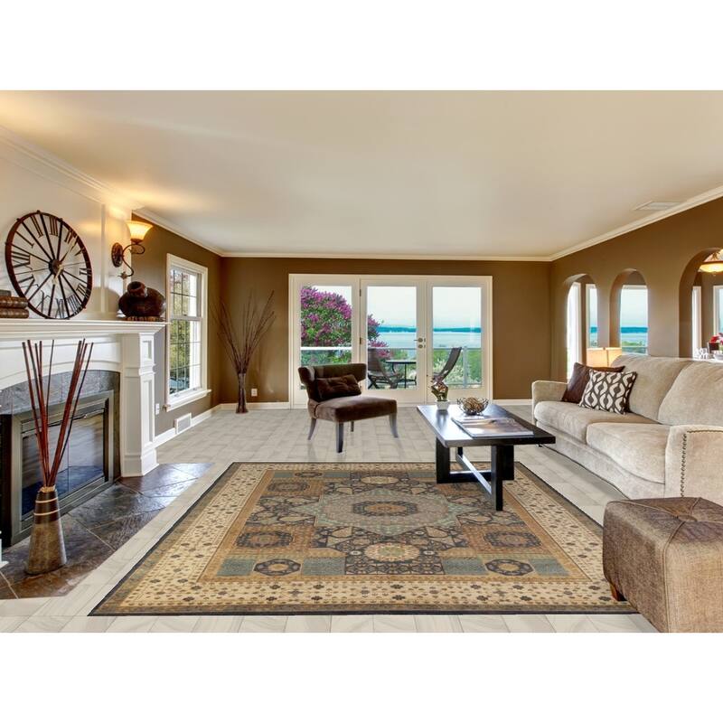 Hand Knotted Oriental 100% Wool Carpet Traditional Geometric Navy Blue & Blues Kazak Area Rug - 9' 10'' X 7' 11''