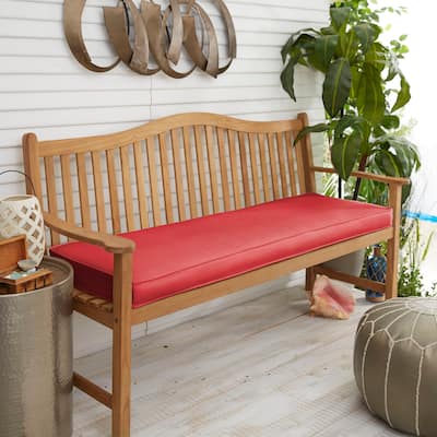 Sorra Home Sunbrella Indoor/ Outdoor Textured Bright 48-inch Bench Cushion