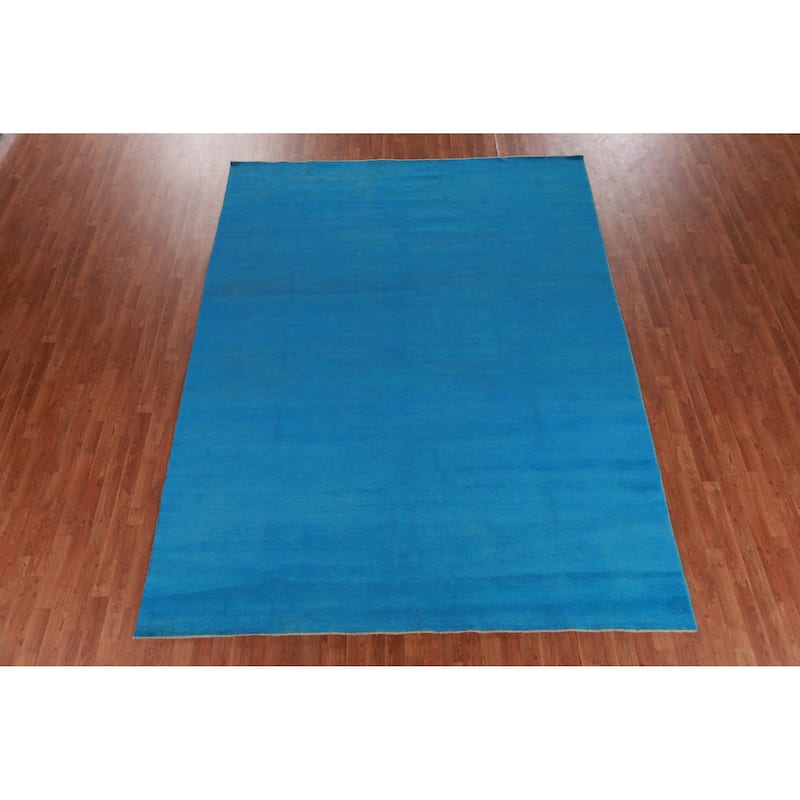 Blue Modern Gabbeh Persian Area Rug Handmade Wool Carpet - 8'3" x 10'10"