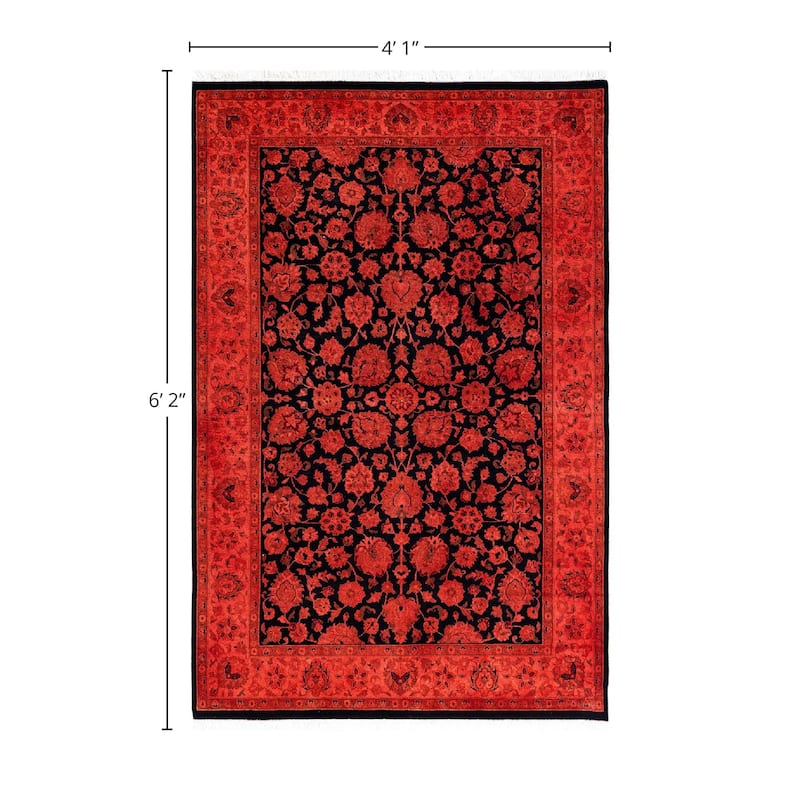 Overdyed, One-of-a-Kind Hand-Knotted Area Rug - Pink - 4' 1" x 6' 2"