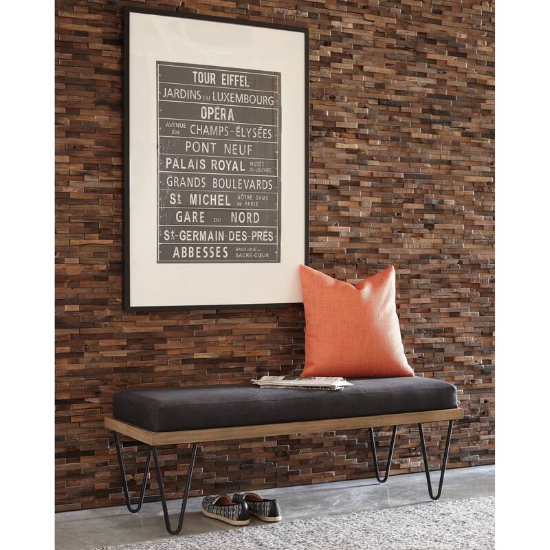 Monisse Black Upholstered Bench