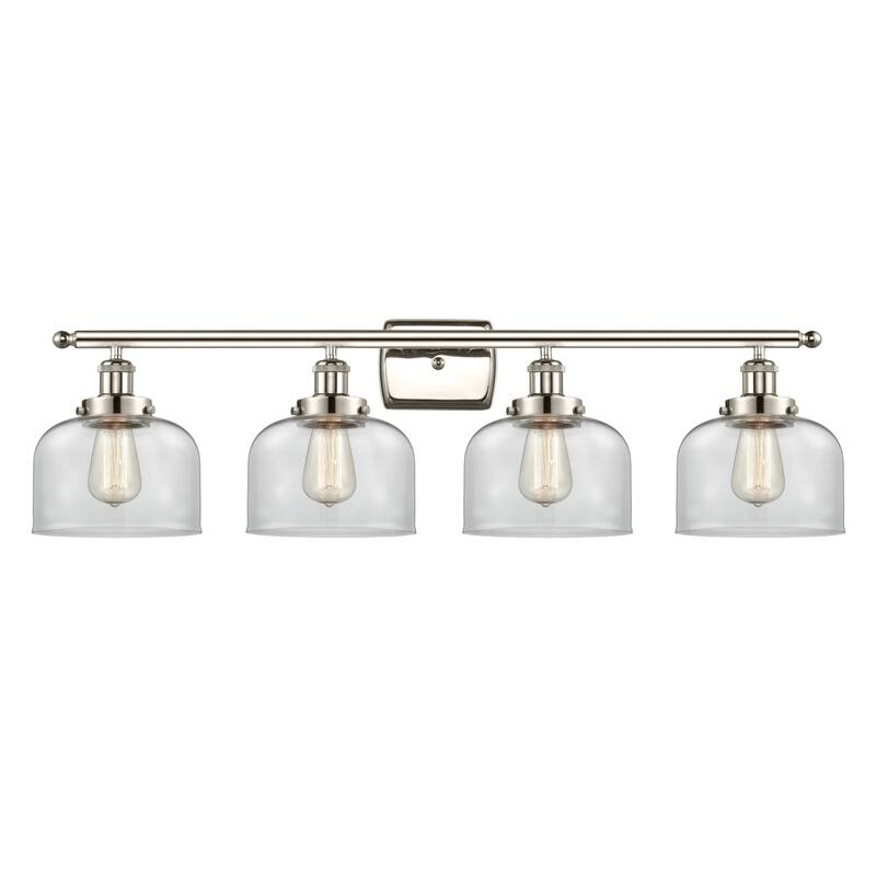 Innovations Lighting 916-4W-11-38 Bell Vanity Bell 4 Light 38" Wide - Polished Nickel / Clear