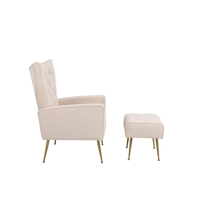 31.5" Velvet Button Tufted Arm Chair