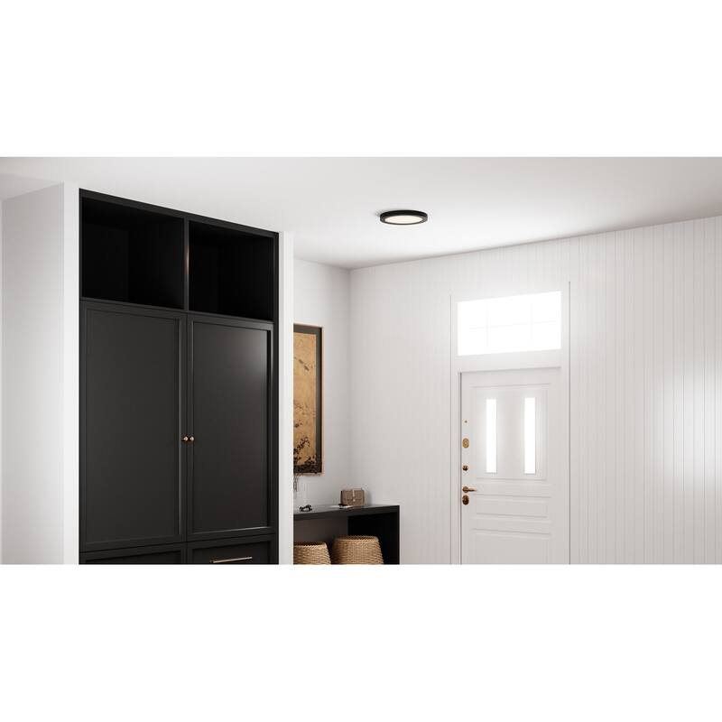 Outskirts Integrated LED Earth Black Flush Mount with CCT Switch