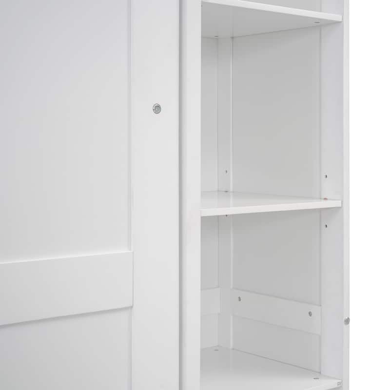 Murphy Bed Wall Bed with Shelves and LED Lights