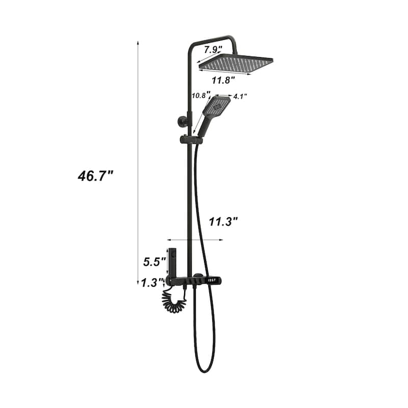Shower Faucets Sets Complete Digital Temperature Display,Shower System - 45"