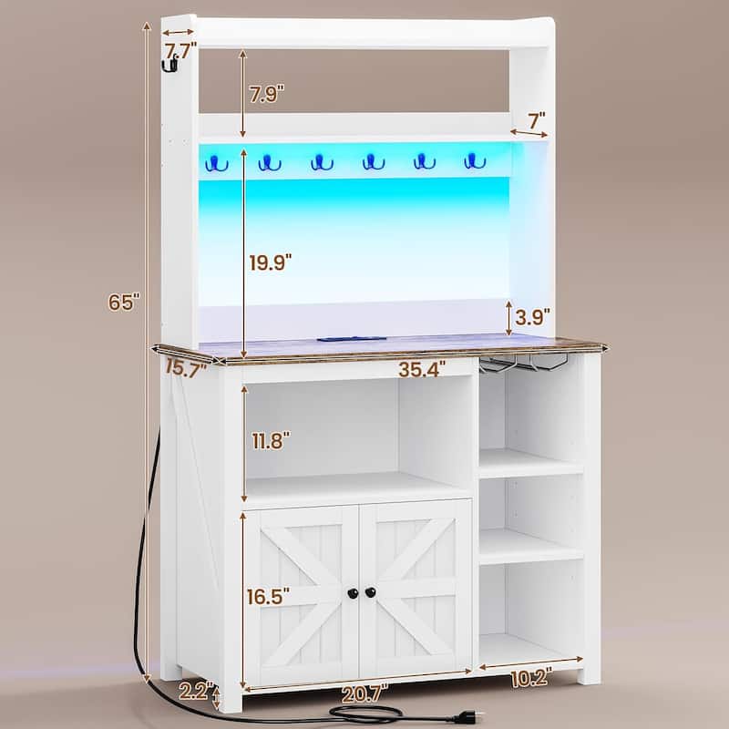 Baker's Rack Coffee Bar Cabinet Microwave Stand Kitchen Cabinet