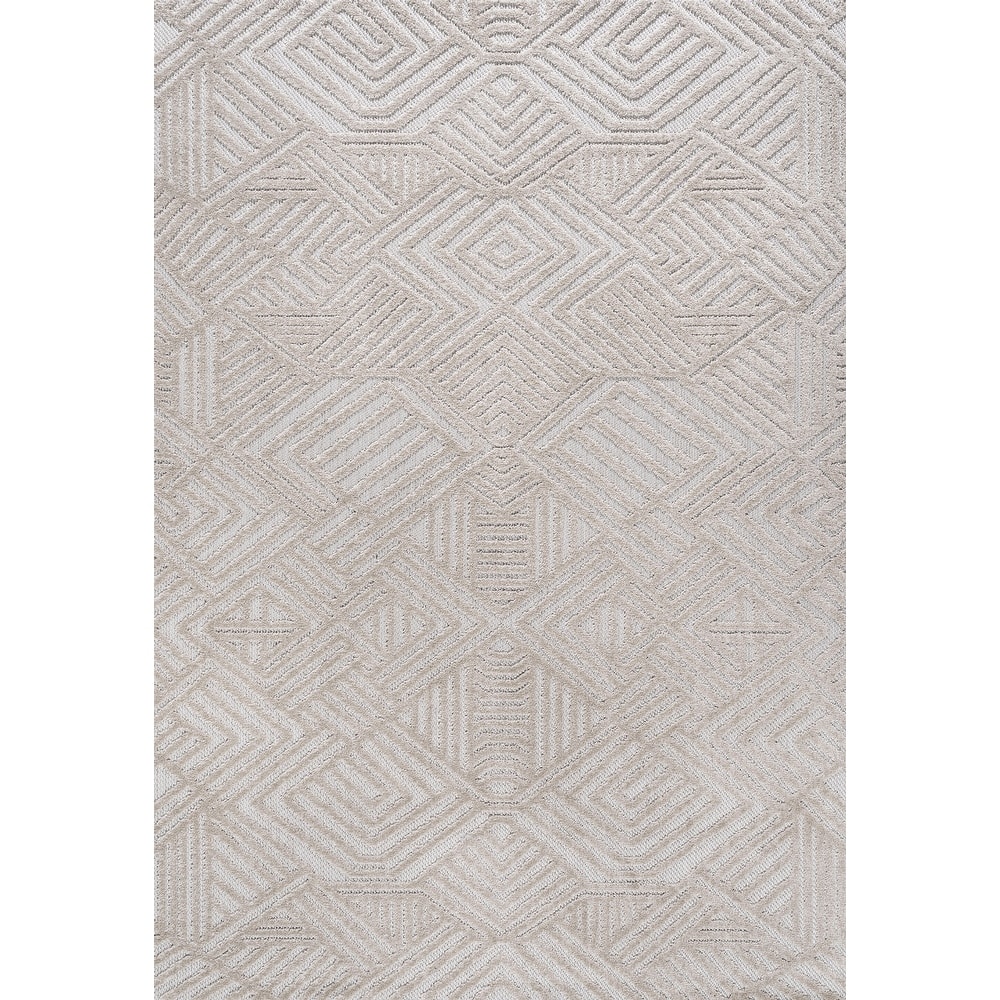 JONATHAN Y Aylan High-Low Pile Art Deco Geometric Indoor/Outdoor Area Rug