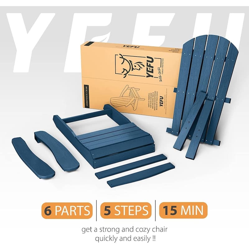 WINSOON All Weather HIPS Outdoor Plastic Adirondack Chairs Set of 2