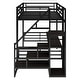 preview thumbnail 11 of 9, Sturdy Metal Full Size Loft Bed with Storage Staircase & Desk, Black
