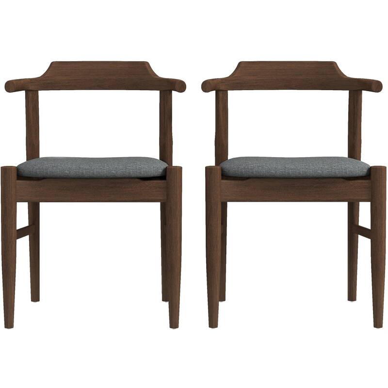 GDFStudio - Daisy Mid-Century Modern Fabric Dining Chair with Solid Wood Frame, Set of 2 - 18.5"W