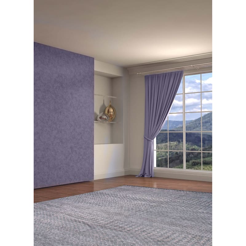 ECARPETGALLERY Hand-knotted Silk Shadow Dark Grey Wool Rug - 7'11 x 9'9
