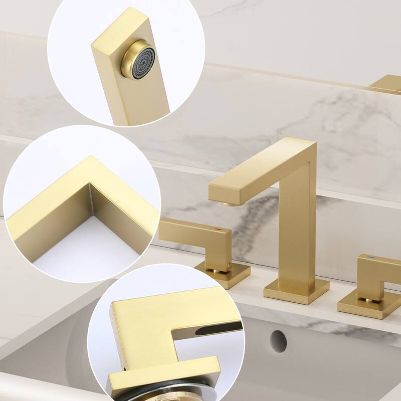 Modland 8 Inch Widespread Bathroom Faucet Double Handle Bathroom Sink Faucet with CUPC Supply Lines