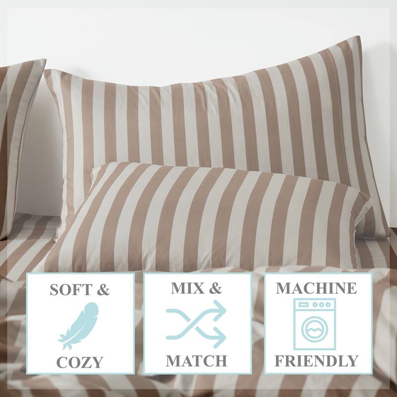 Truly Soft Weston Stripe Brown 3 Piece Quilt Set