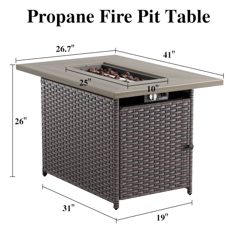 Outdoor Patio Chair with Fire Pit Table