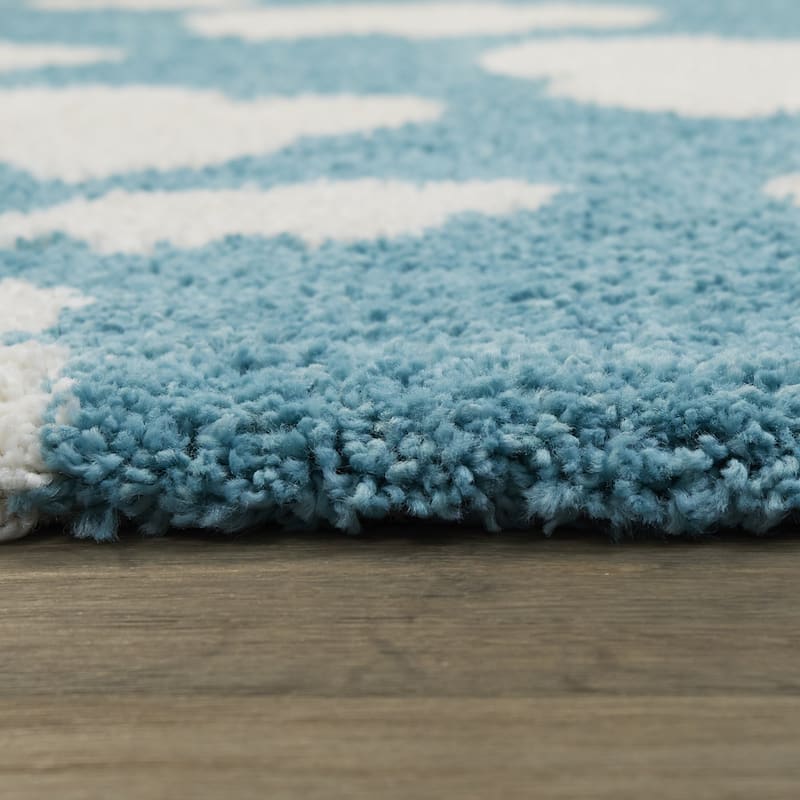 Mod-Tod Clouds Kids Shag Area Rug