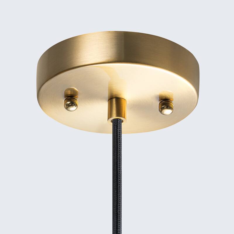 Industrial 1-Light Ribbed Glass Cylinder Pendant Light for Kitchen Island Dining Room - Gold