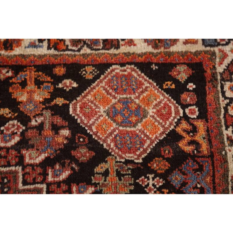 Hand Knotted Oriental 100% Wool Carpet Traditional Tribal Red Abadeh Area Rug - 5' 0'' X 3' 7''
