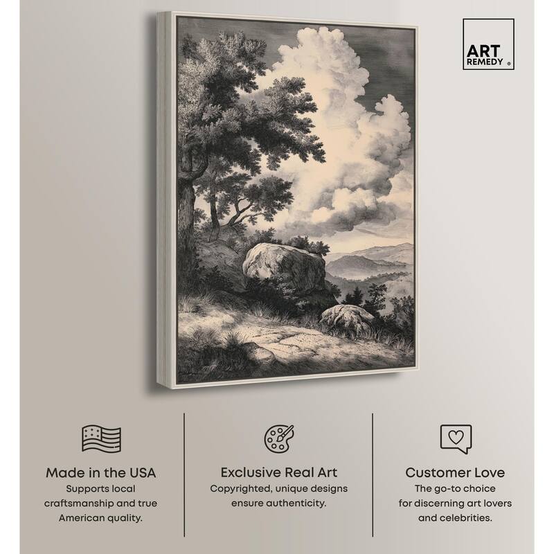 Chiaroscuro Cliffs Canvas by Art Remedy