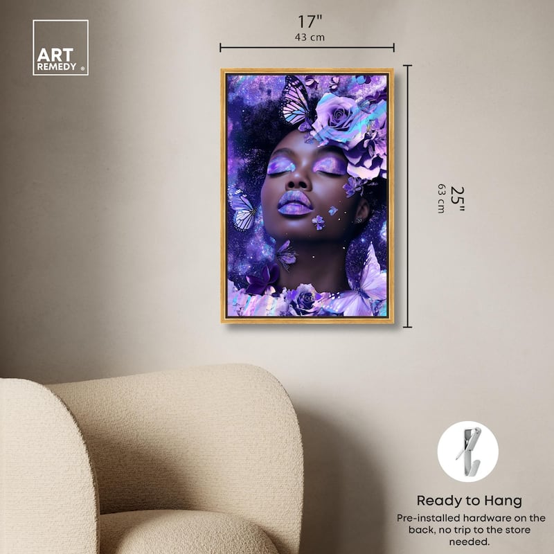 A Glistening Neon Woman Canvas by Art Remedy