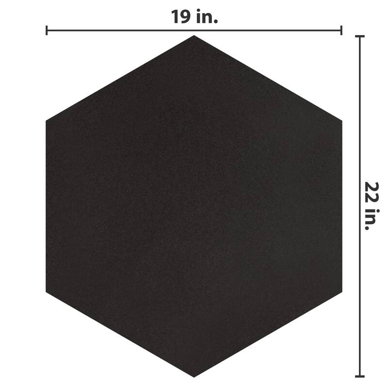 Merola Tile Textile Basic Grand Hex Black 19" x 22" Porcelain Floor and Wall Tile