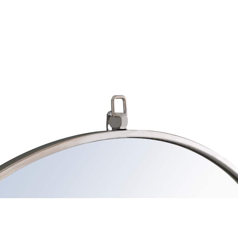 Strick & Bolton Patti Metal 36-inch Round Mirror with Decorative Hook
