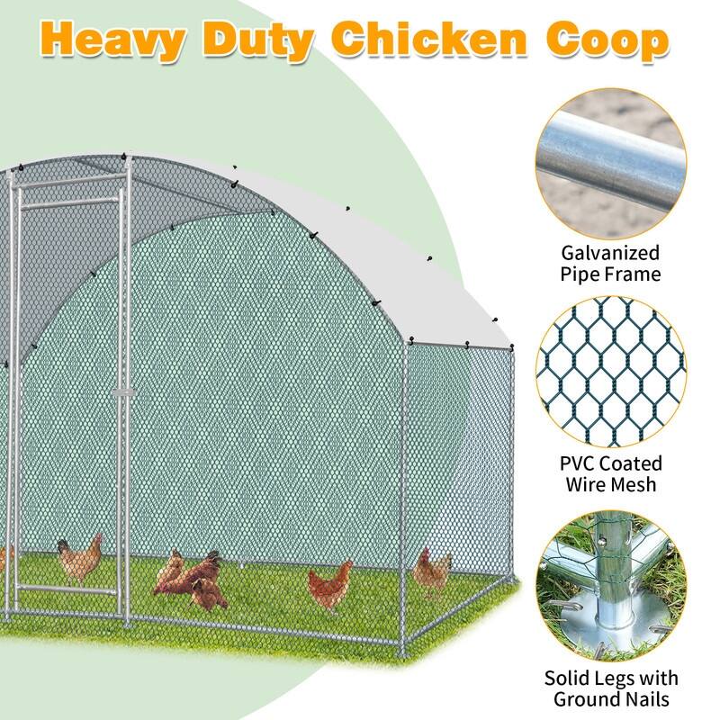 Outdoor Metal Large Poultry Coop for Chicken Rabbits Small animals
