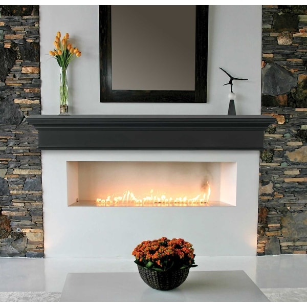 48" Classic Design Black MDF Mantel Shelf