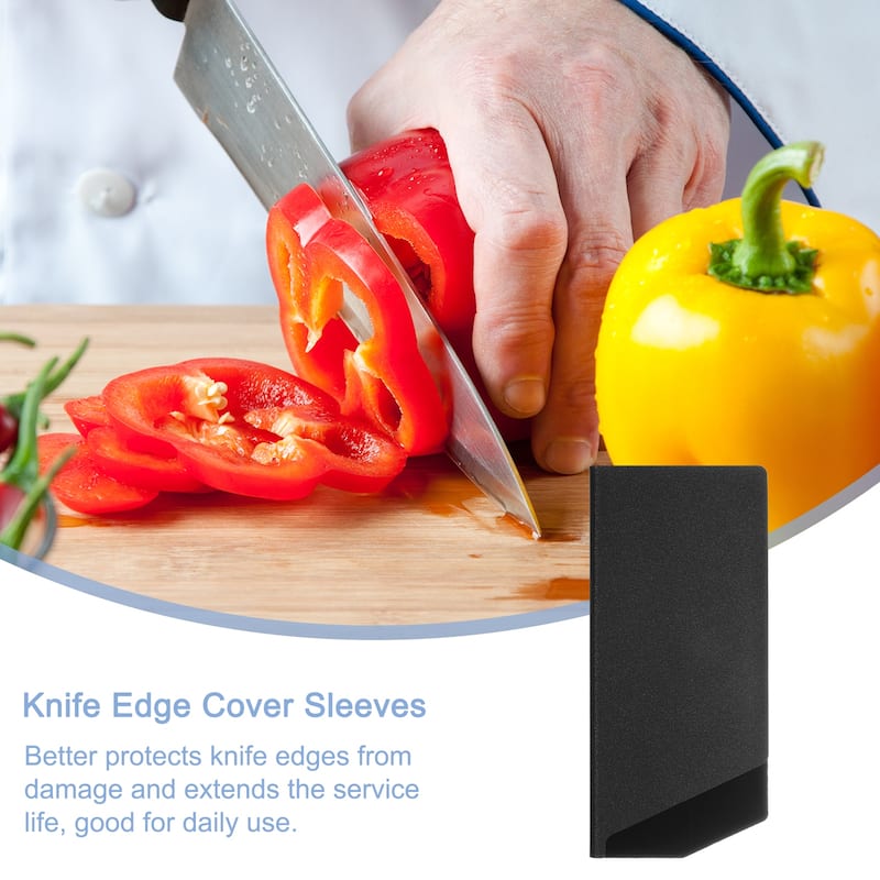 7.5"x3.5" Knife Edge Guards Knife Cover Sleeves Knife Blade Protector - Black