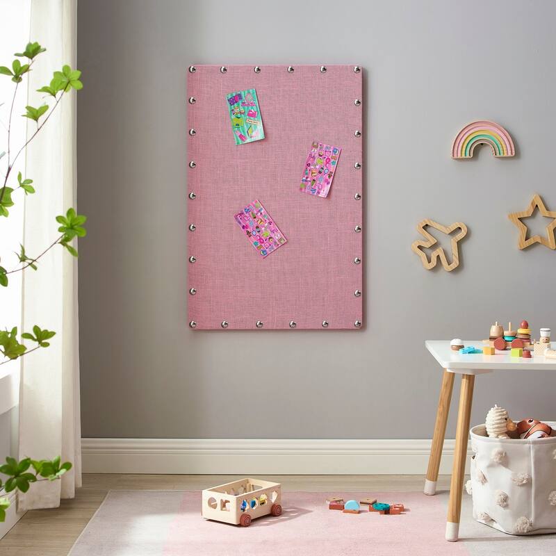 Burlap Corkboard with Nail-head Accents