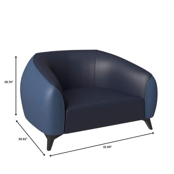 Single-Seater Sofa Armchair Upholstered in Vegan Leather with Metal Legs Opula Series by LeisureMod