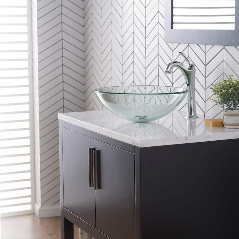 Kraus 16-1/2" Clear Glass Vessel Bathroom Sink Only