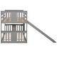 preview thumbnail 7 of 11, Gray Twin over Twin Size Solid Wood Bunk Bed with Ladder, Slide and Fence for Kids, Bedroom