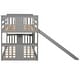 preview thumbnail 7 of 11, Gray Twin over Twin Solid Wood Bunk Bed with Slide and Fence