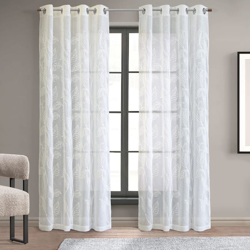 Lausanne Sheer Grommet Curtain Panel - 52" x 84" - Off-white - 52" x 84"