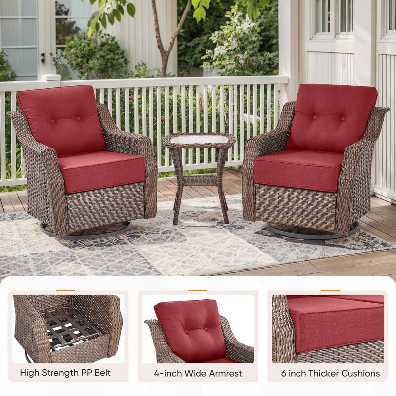 6PCS Outdoor Sofa Glider Chair with Ottoman