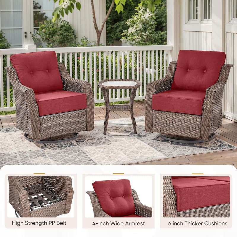 7PCS Outdoor Sofa Glider Chair Table with Ottoman