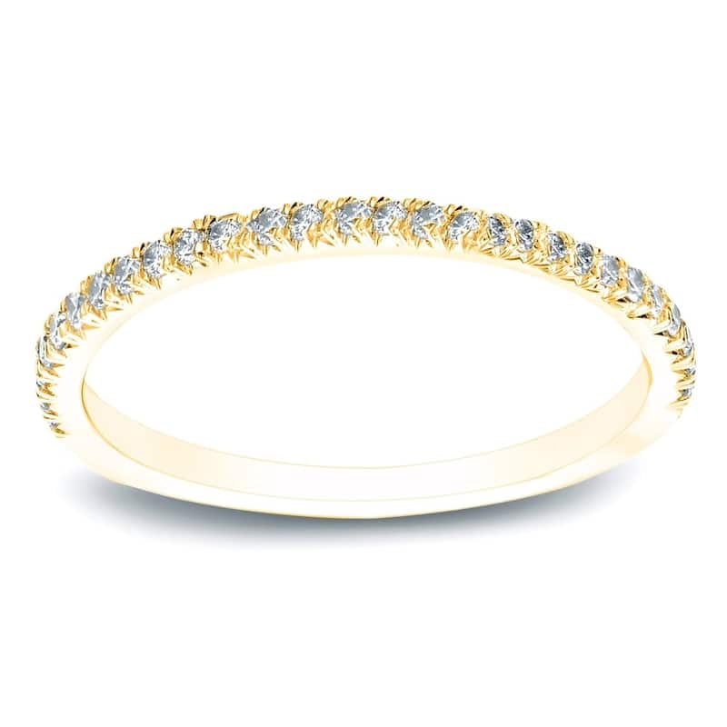 Auriya 14k Gold Diamond Wedding Band 1/2ct TDW - Yellow - 8