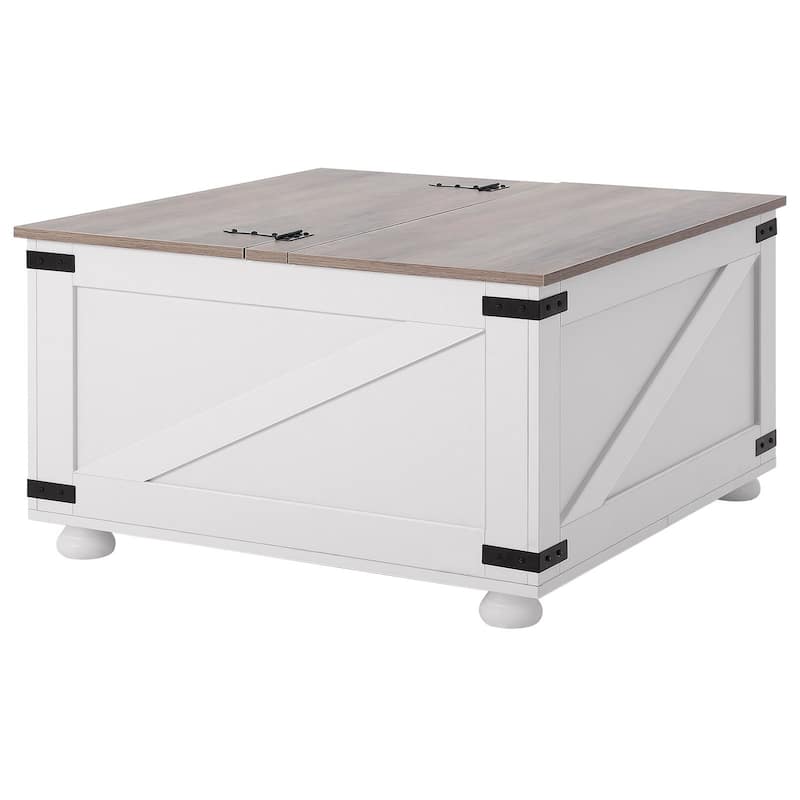 31.5" Hinged Lift Top Coffee Square Table with Storage Compartment Ideal for Everyday Use - 31.5” x 31.5” x 18.3”