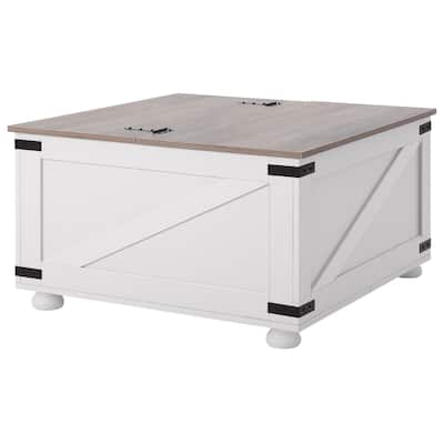 31.5" Hinged Lift Top Coffee Square Table with Storage Compartment Ideal for Everyday Use - 31.5” x 31.5” x 18.3”