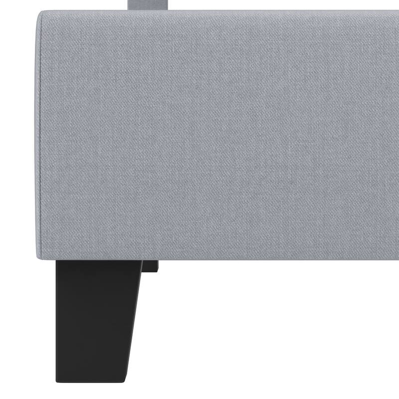 Moasis Linen Upholstered Platform Bed Velvet Bed Frame with Adjustable Headboard