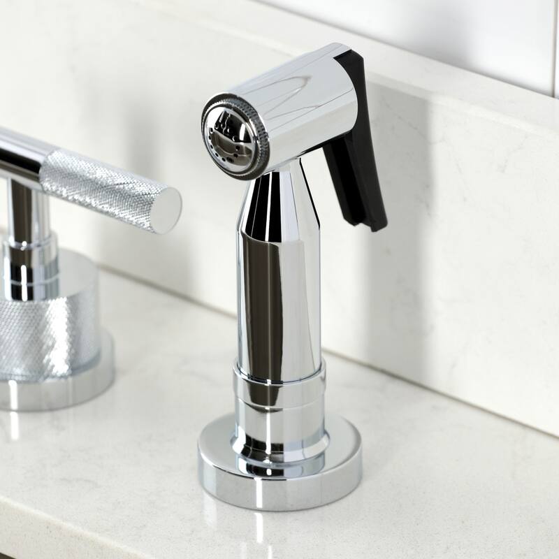 Kingston Brass Essex Double-Handle Wall-Mount Pre-Rinse Bridge Kitchen Faucet