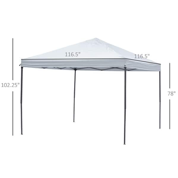 dimension image slide 2 of 4, Outsunny 10' x 10' Heavy Duty Pop Up Canopy with Removable Mesh Sidewall Netting, Easy Setup Design, Outdoor Party Event