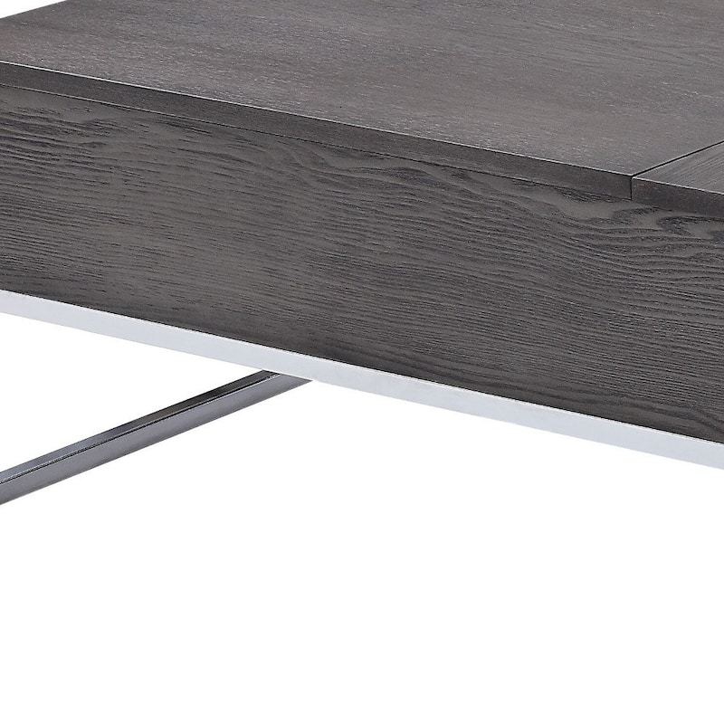 47-inch Lift Top Coffee Table with Storage and Chrome Base - 47” x 24” x 26”