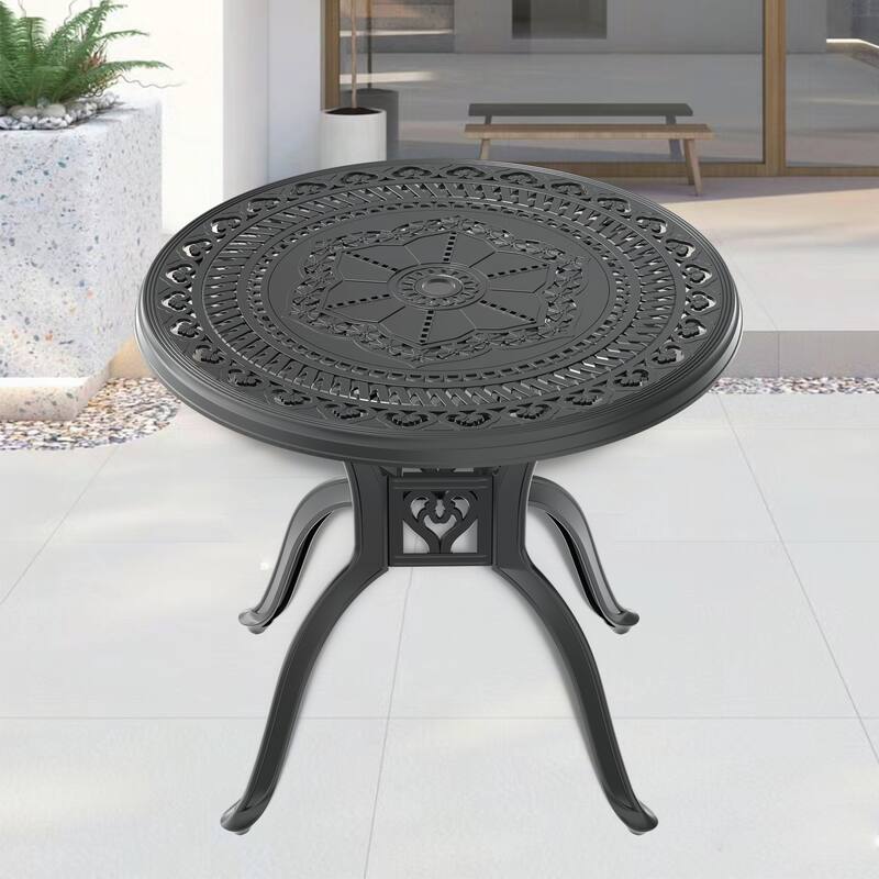 Aluminum Patio Dining Table with exquisite carved lines
