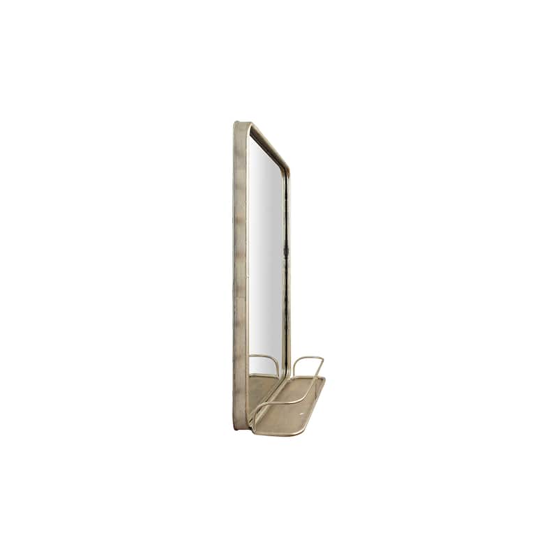 Metal Framed Wall Mirror with Shelf