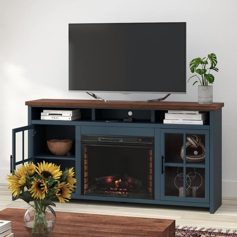 Bridgevine Home 74 inch Fireplace TV Stand Console for TVs up to 85 inches