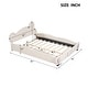 preview thumbnail 7 of 16, Queen Size Velvet Platform Bed with Bear-Shaped Headboard & Bed-End Storage Pocket, Beige