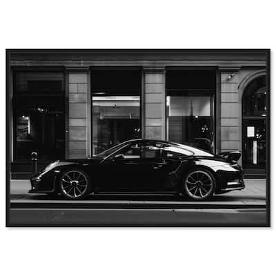 Notoriart City Streets Car Framed Car 1 Piece Canvas Wall Art