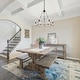 preview thumbnail 6 of 16, Modern Farmhouse Candle Chandelier 6-light Round Wagon Wheel Wood Dining Room Ceiling Light